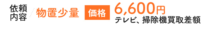 依頼内容:物置少量 [価格 6,600円]テレビ、掃除機買取差額
